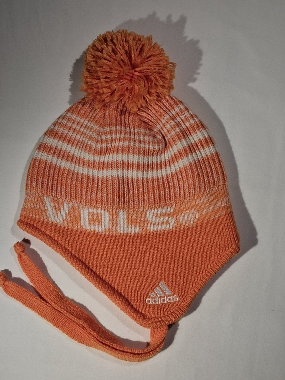 Adidas Tennessee Volunteers Knit Earflap Beanie Hat   Vols Orange White 2014 EXC